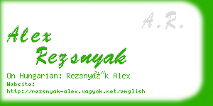 alex rezsnyak business card